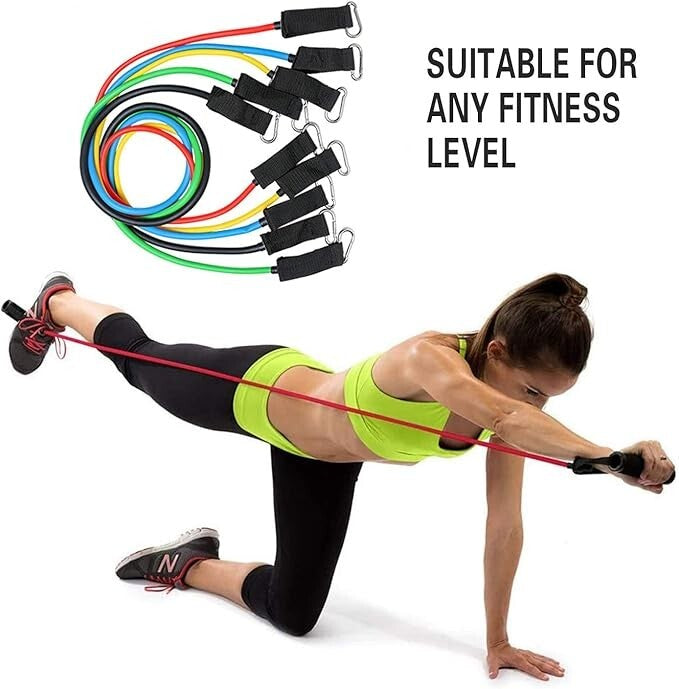 150LBS Resistance Bands Training Set Workout Exercise Crossfit Fitness Yoga Tube