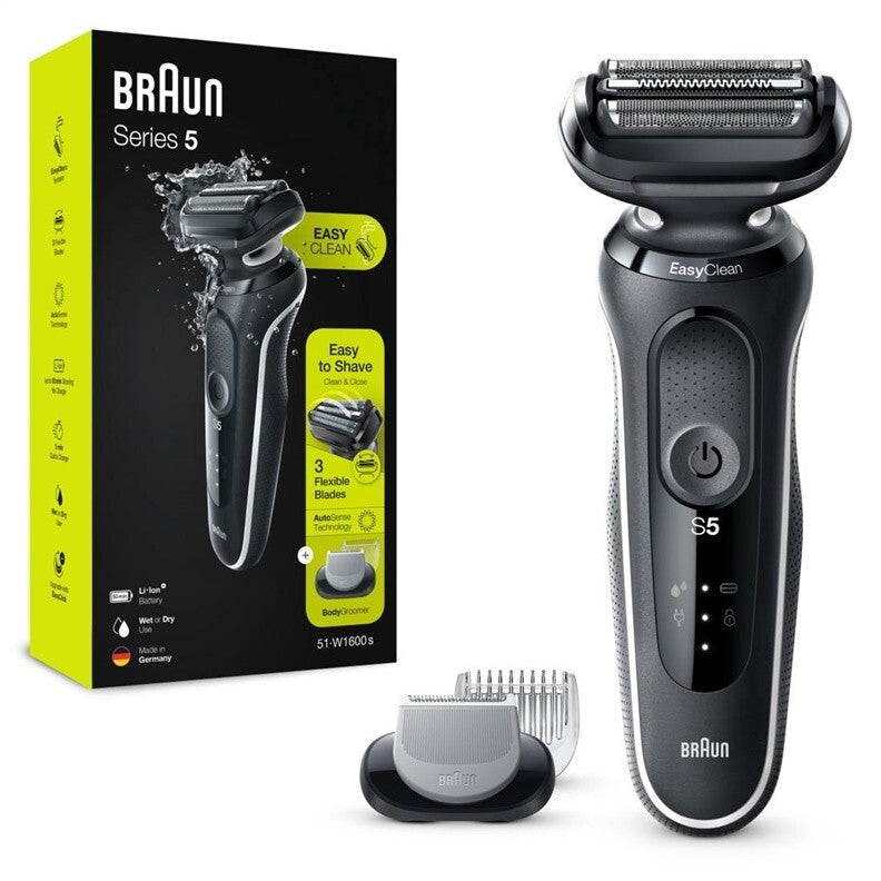 Braun Series 5 51-W1600s Electric Shaver for Men EasyClean, Wet & Dry, Recharge