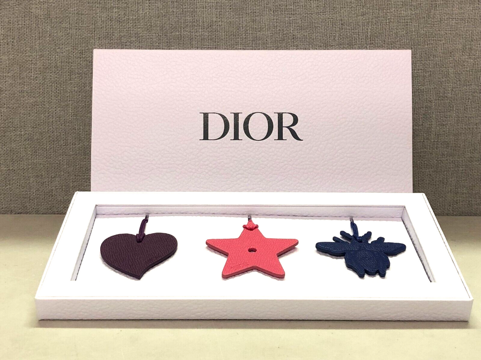 Authentic Dior 3 Exclusives Leather Bag Charm's 3pic In Box