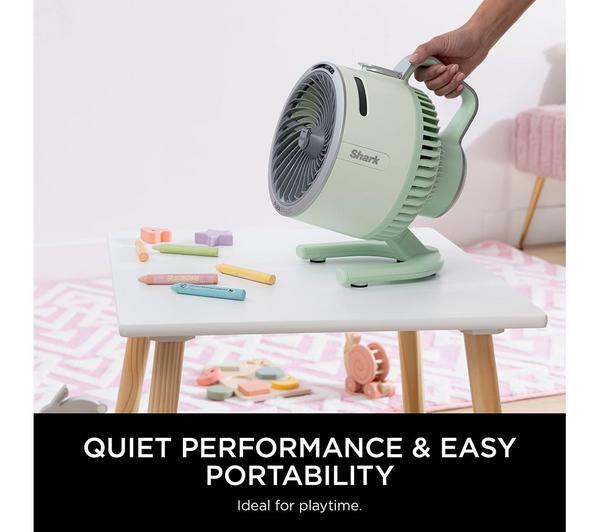 SHARK FlexBreeze HydroGo FA050UKGN Portable 6.8" Misting Turbo Fan - Lime Green & Cool Gray