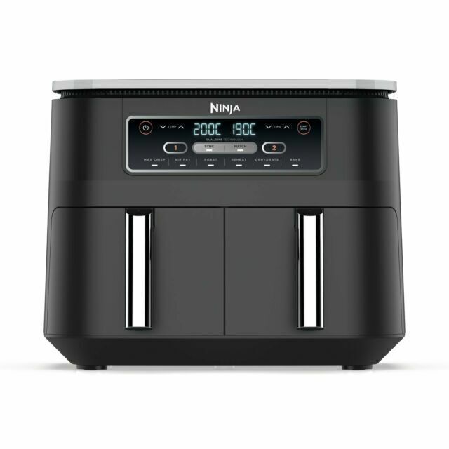 Ninja Foodi Dual Zone Digital Air Fryer, 2 Drawers, 7.6L, 6-in-1, Black AF300UK