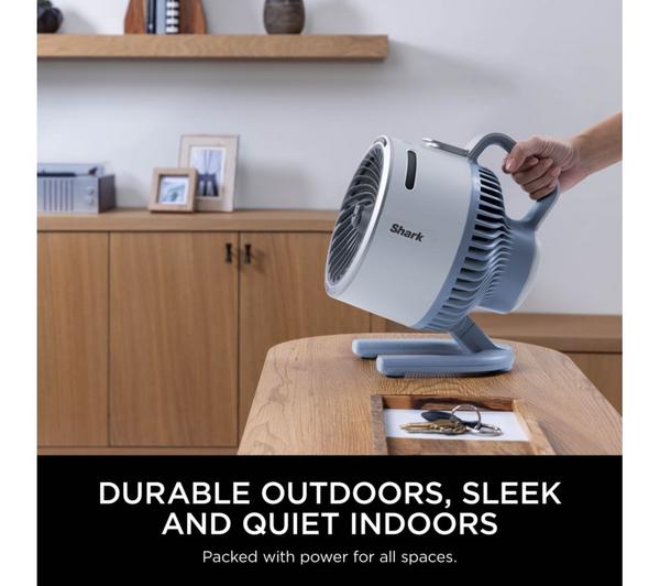 SHARK FlexBreeze HydroGo FA050UKBL Portable 6.8" Misting Turbo Fan - Glacier Blue & Cool Gray