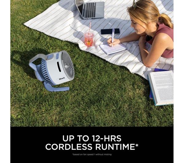 SHARK FlexBreeze HydroGo FA050UKBL Portable 6.8" Misting Turbo Fan - Glacier Blue & Cool Gray
