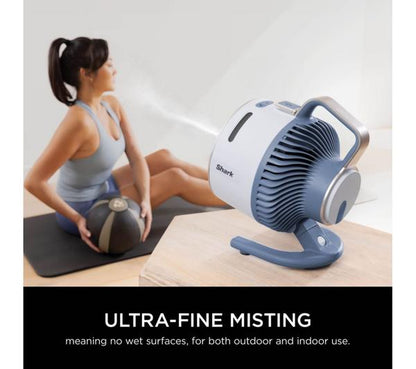 SHARK FlexBreeze HydroGo FA050UKBL Portable 6.8" Misting Turbo Fan - Glacier Blue & Cool Gray