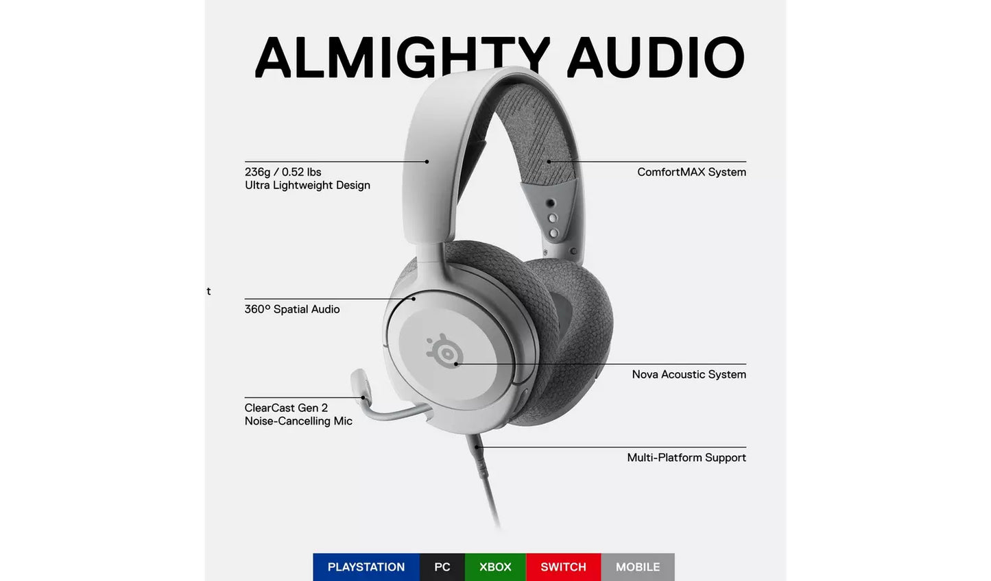 SteelSeries Arctis Nova 1P PS5, Switch, PC Gaming Headset