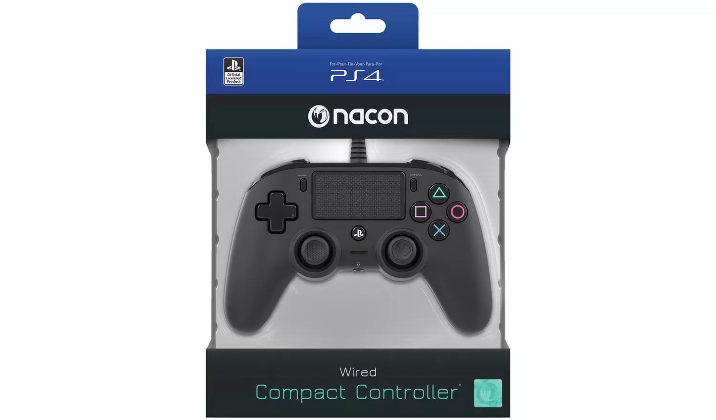 Nacon Official PS4 Wired Compact Controller - Black