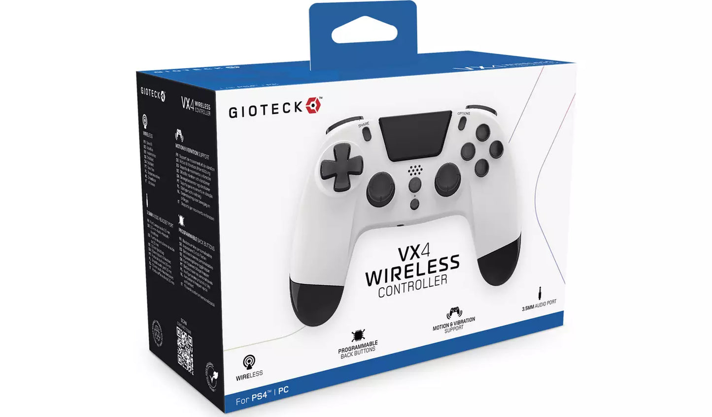Gioteck VX4 PS4 Wireless Controller - White
