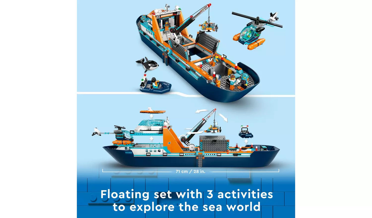 LEGO City Arctic Explorer Ship, Big Floating Boat Toy 60368