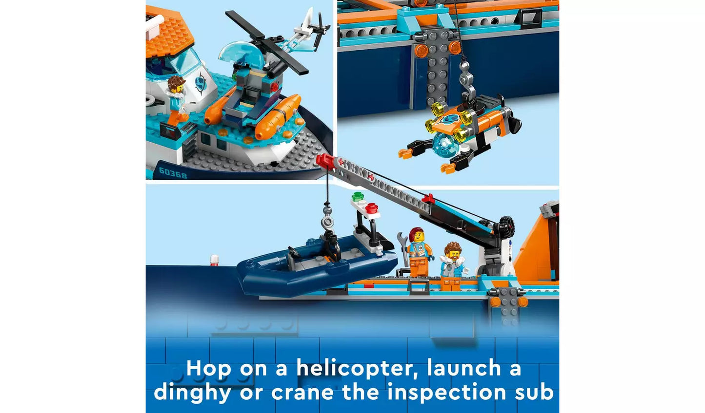 LEGO City Arctic Explorer Ship, Big Floating Boat Toy 60368