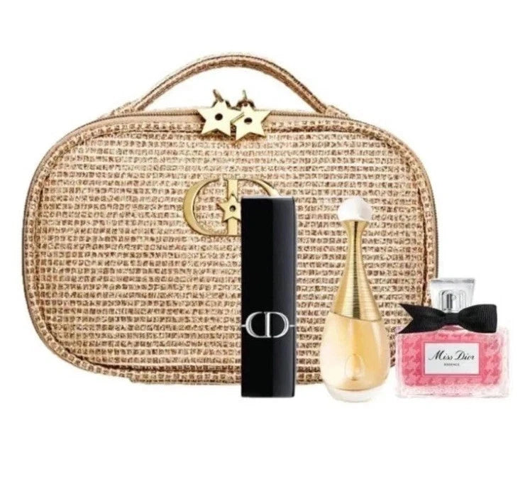 Miss Dior J'adore Rouge Dior Gift Set Coffret 2025 Holiday Limited W/Gold Pouch