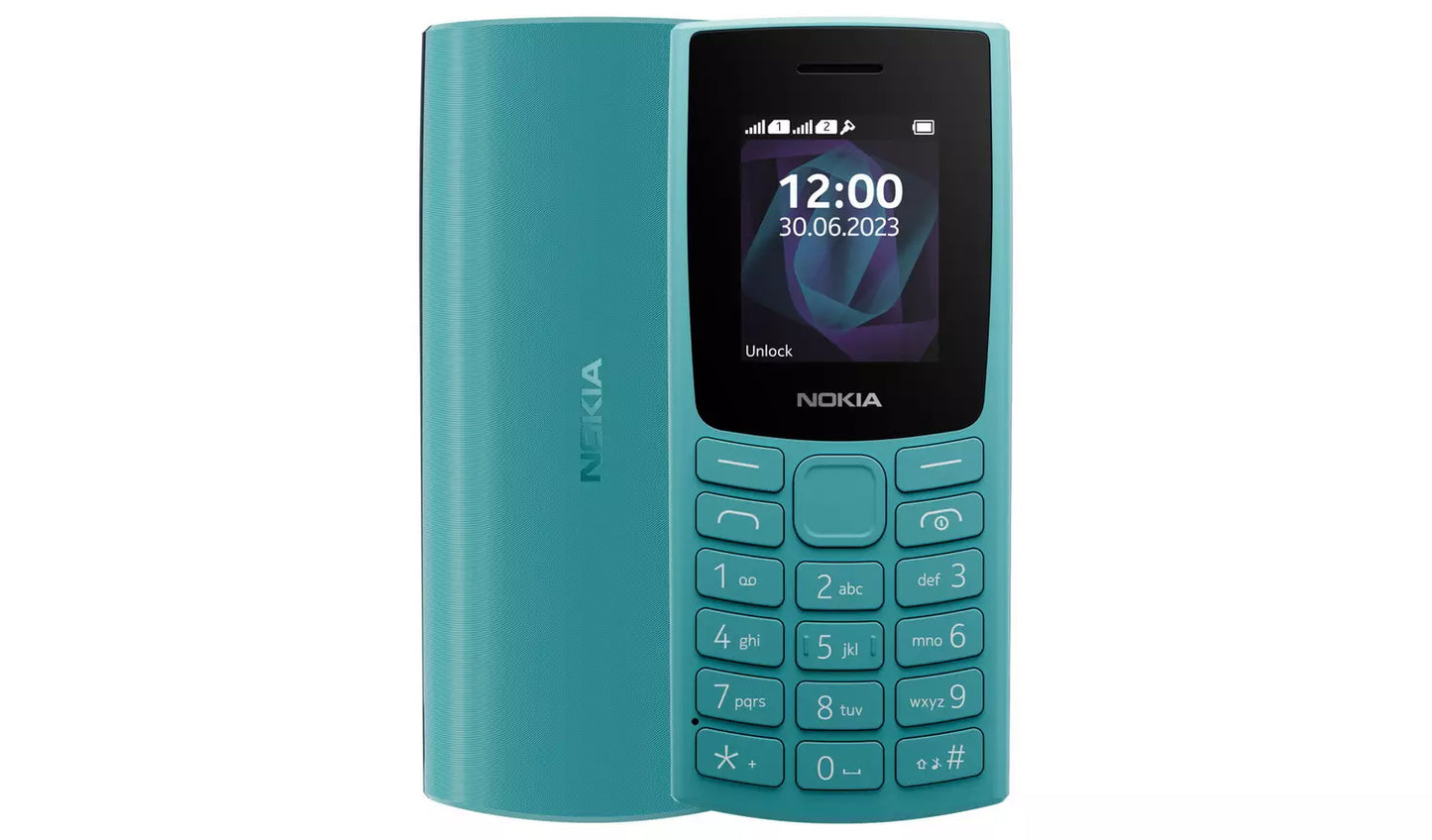 Nokia 105 Mobile Phone - Cyan SIM Free