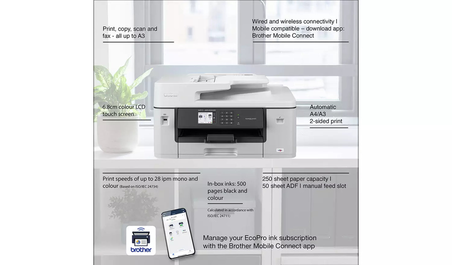 Brother MFC-J6540DWE A3 Inkjet Printer with EcoPro Trial