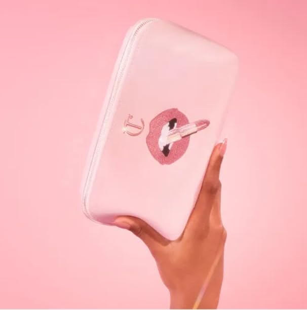 Charlotte Tilbury Pillow Talk Makeup Bag - Multi-Magic, Travel Cosmetic Bag in Pillow Talk Pink - Iconic Lip Print Design with Rose Gold Zip