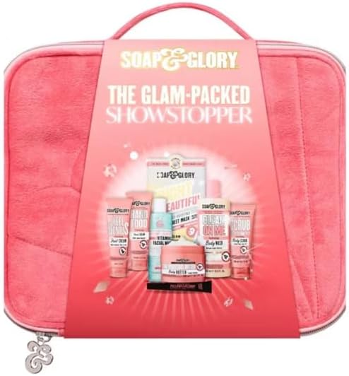 Soap & Glory Gift Set, Bath and Body Collection with Face Mask, Hand Cream, Foot Cream, Body Butter, Body Polish, Body Wash, Lip Gloss, Wash Bag - Christmas Gift Set