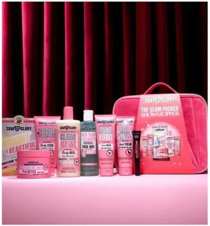 Soap & Glory Gift Set, Bath and Body Collection with Face Mask, Hand Cream, Foot Cream, Body Butter, Body Polish, Body Wash, Lip Gloss, Wash Bag - Christmas Gift Set