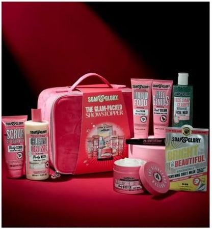 Soap & Glory Gift Set, Bath and Body Collection with Face Mask, Hand Cream, Foot Cream, Body Butter, Body Polish, Body Wash, Lip Gloss, Wash Bag - Christmas Gift Set