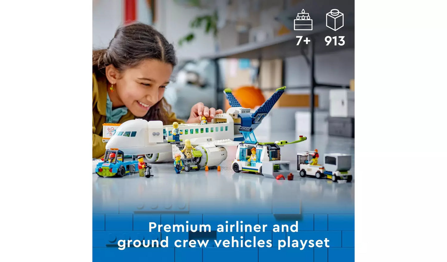LEGO City Passenger Aeroplane Toy & 4 Airport Vehicles