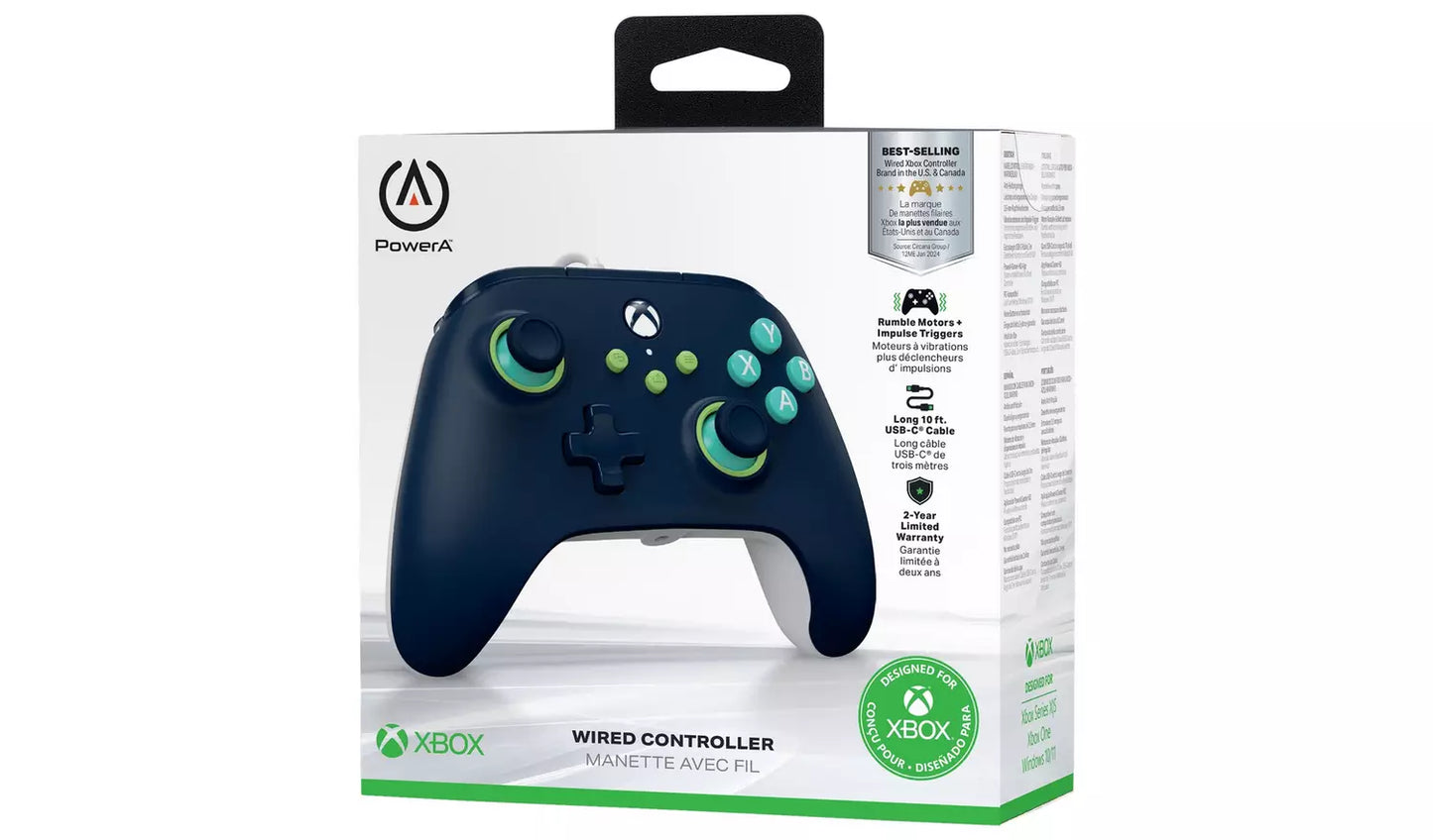 PowerA Xbox Series X/S & One Wired Controller - Mariner Blue