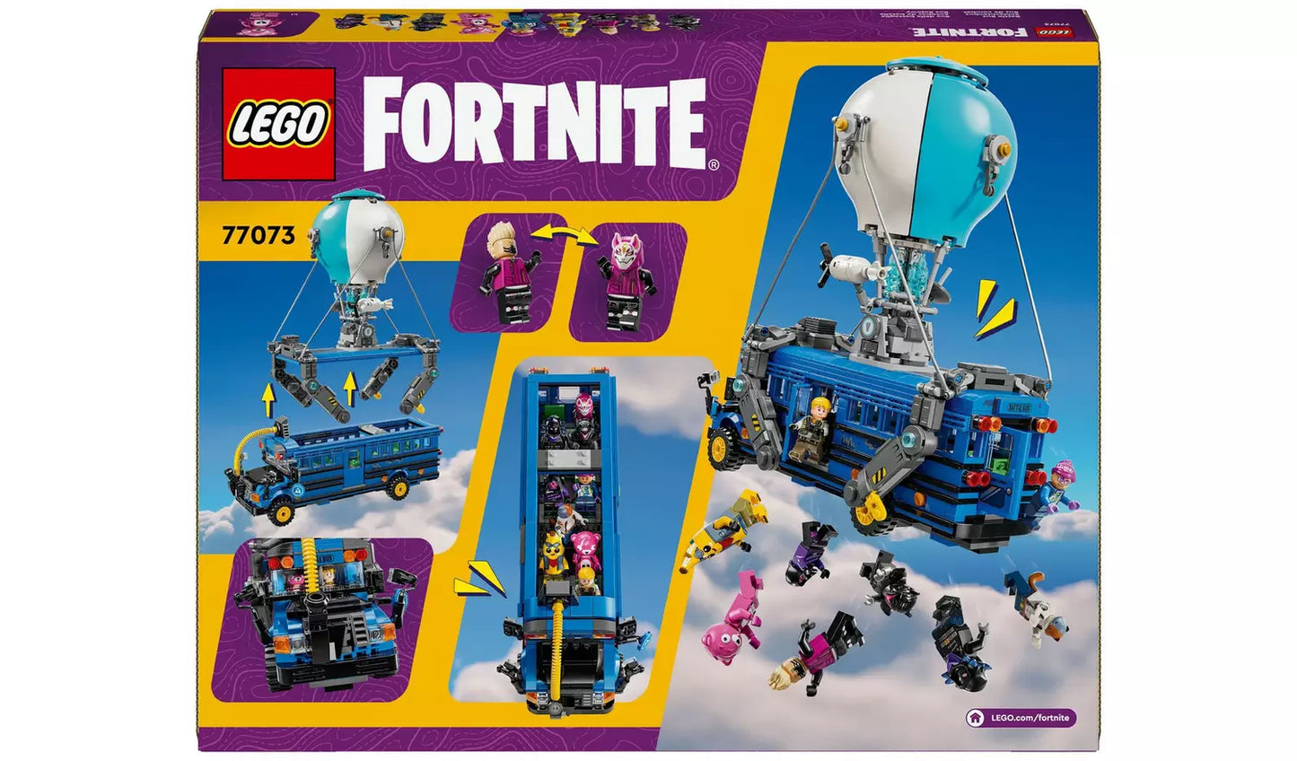 LEGO Fortnite Battle Bus Toy Set with 9 Characters 77073