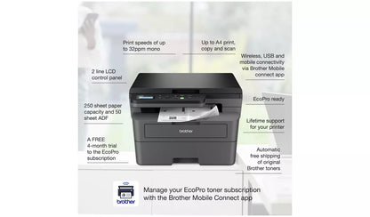 Brother DCP-L2627DWE EcoPro Ready 3-in-1 Mono Laser Printer