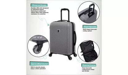 IT Luggage Shutter 3pc 8 Wheel Suitcase Set - Storm Front