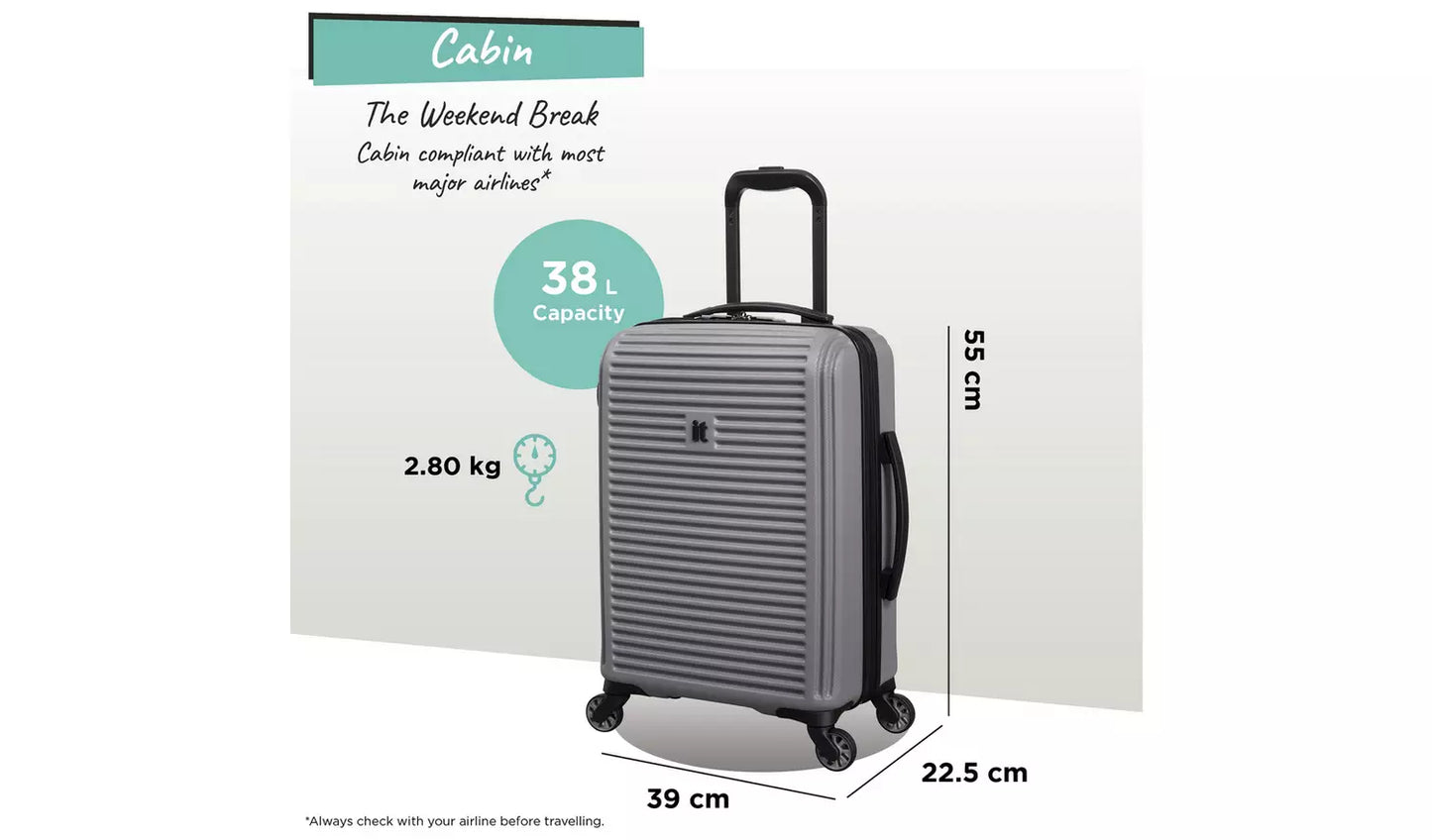 IT Luggage Shutter 3pc 8 Wheel Suitcase Set - Storm Front