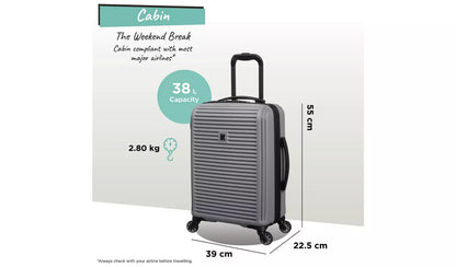 IT Luggage Shutter 3pc 8 Wheel Suitcase Set - Storm Front
