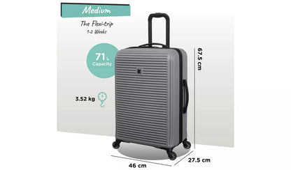 IT Luggage Shutter 3pc 8 Wheel Suitcase Set - Storm Front