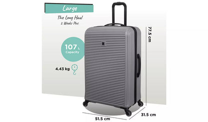 IT Luggage Shutter 3pc 8 Wheel Suitcase Set - Storm Front
