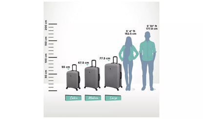 IT Luggage Shutter 3pc 8 Wheel Suitcase Set - Storm Front