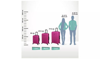 IT Luggage Shutter 3pc 8 Wheel Hard Suitcase Set - Pink
