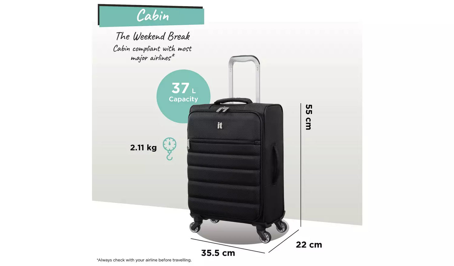 IT Luggage Striving 3pc 8 Wheel Suitcase Set - Black