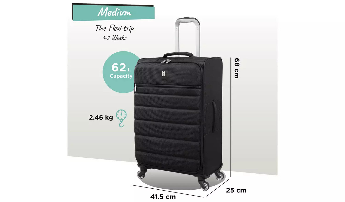 IT Luggage Striving 3pc 8 Wheel Suitcase Set - Black