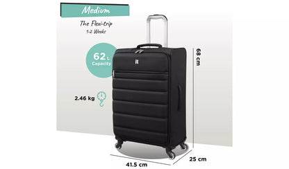 IT Luggage Striving 3pc 8 Wheel Suitcase Set - Black