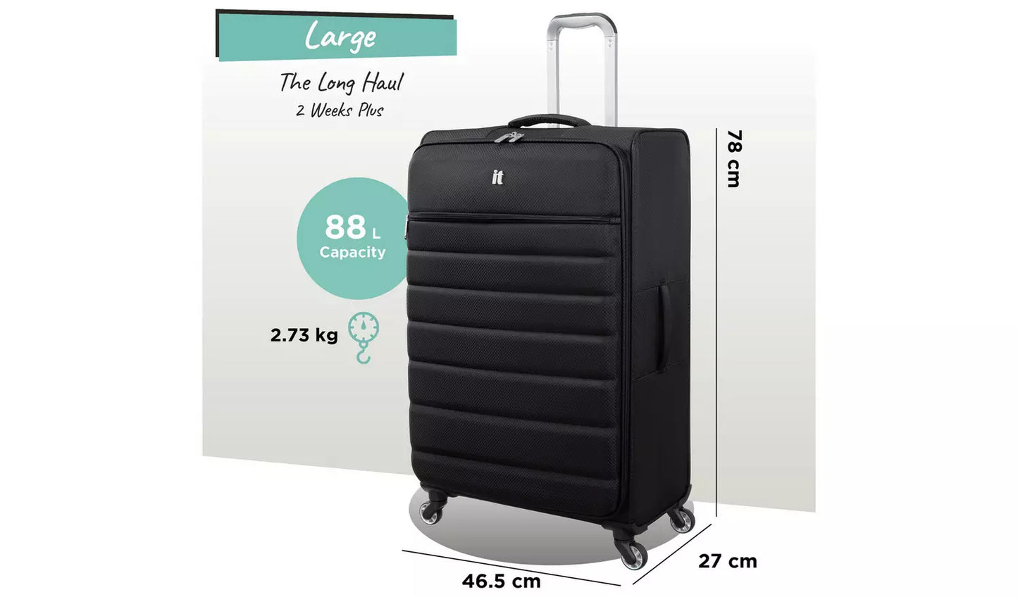 IT Luggage Striving 3pc 8 Wheel Suitcase Set - Black