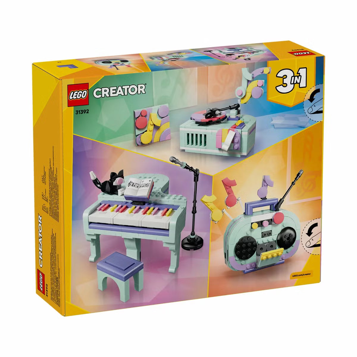 LEGO Creator 3-in-1 Music Decor Piano with Cat - Model 31392 (9+ Years)