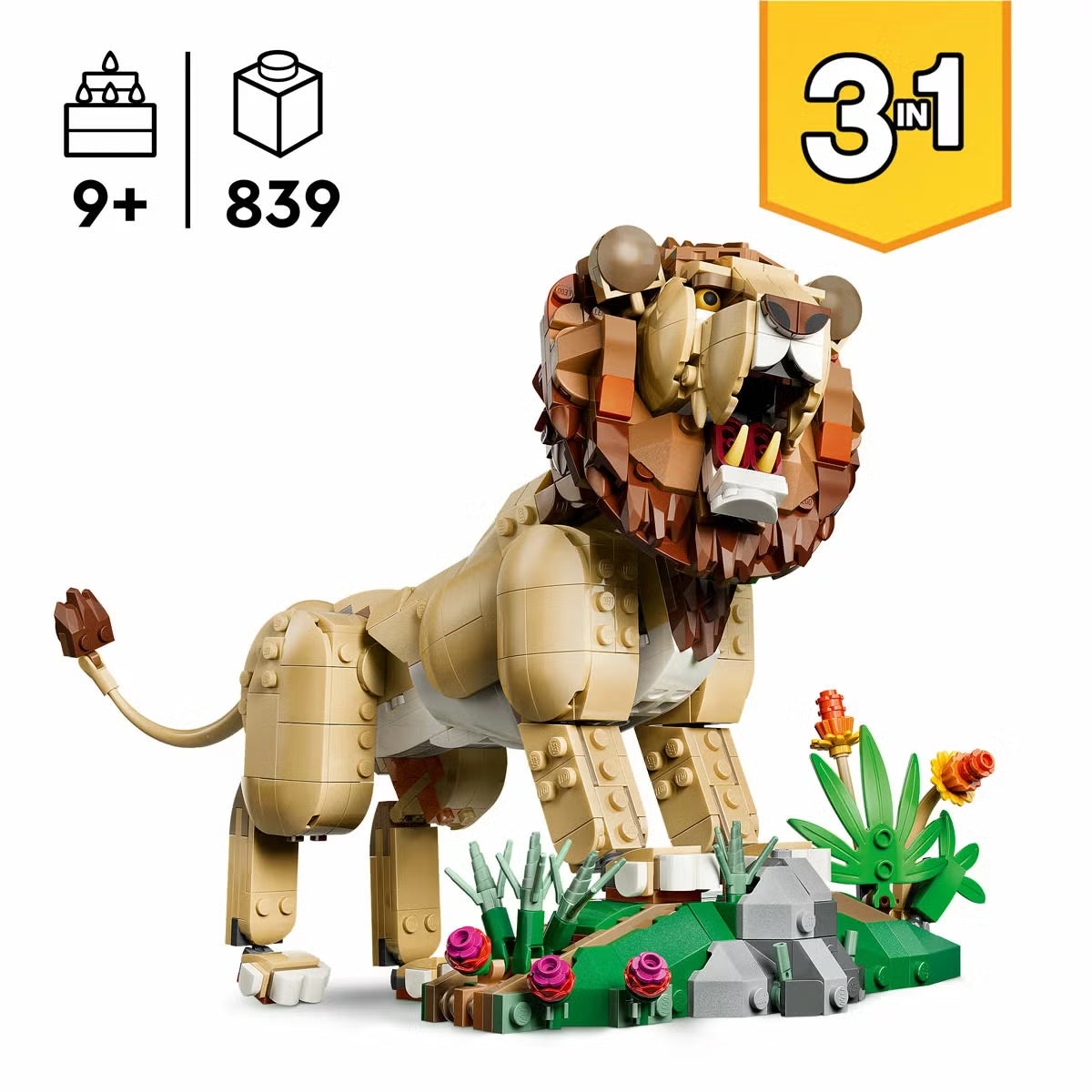 LEGO Creator 3-in-1 Wild Animals: Majestic Lion - Model 31386 (9+ Years)