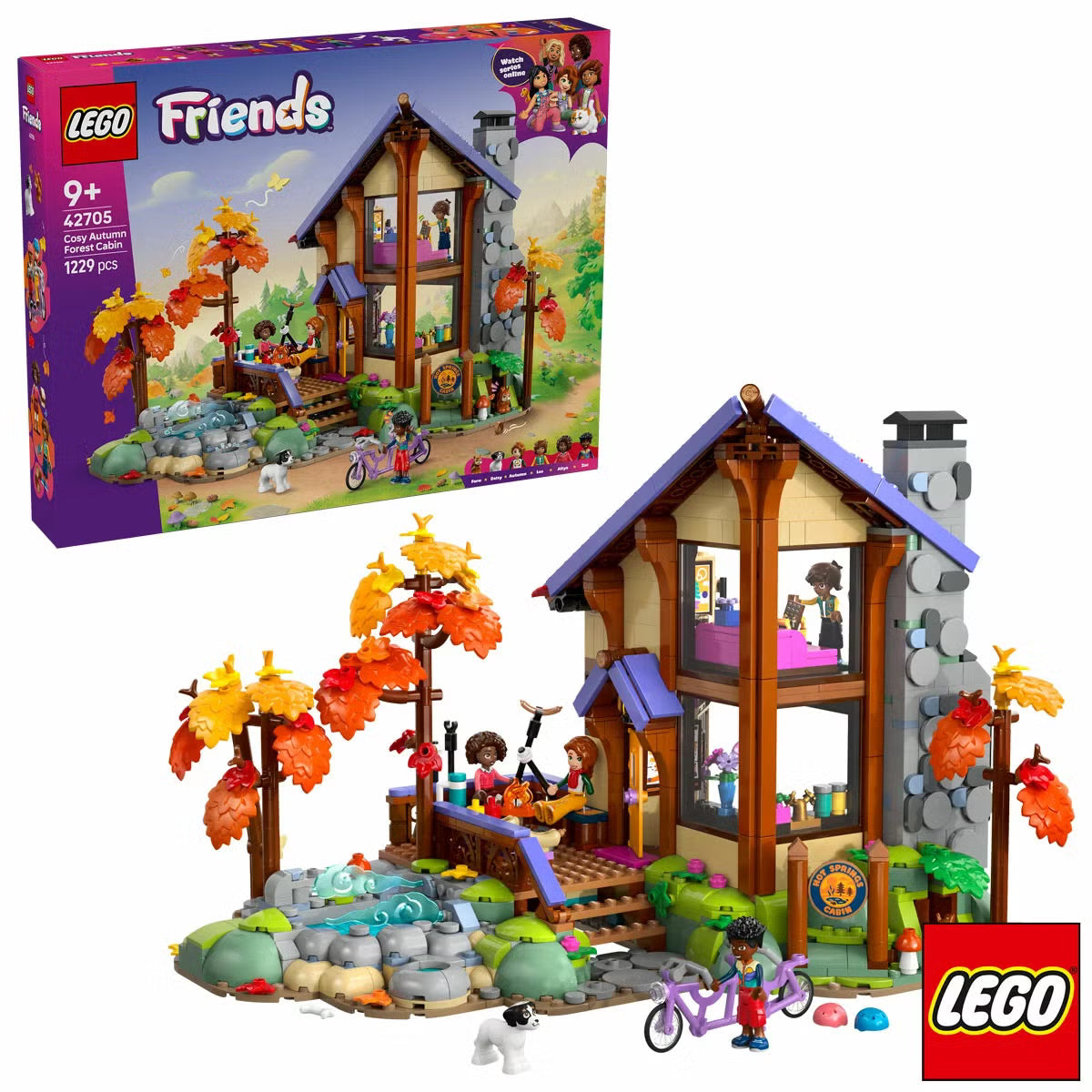 LEGO Friends Cozy Fall Forest Cabin - Model 42705 (9+ Years)