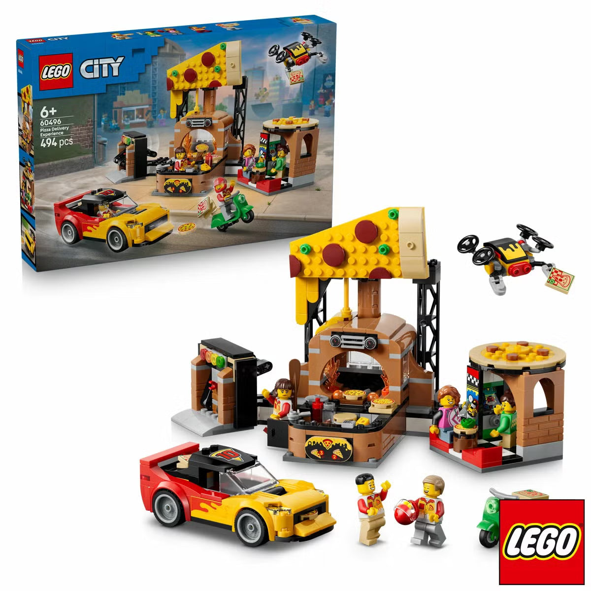 LEGO City Pizza Delivery Experience with Vehicles - Model 60496 (6+ Years)