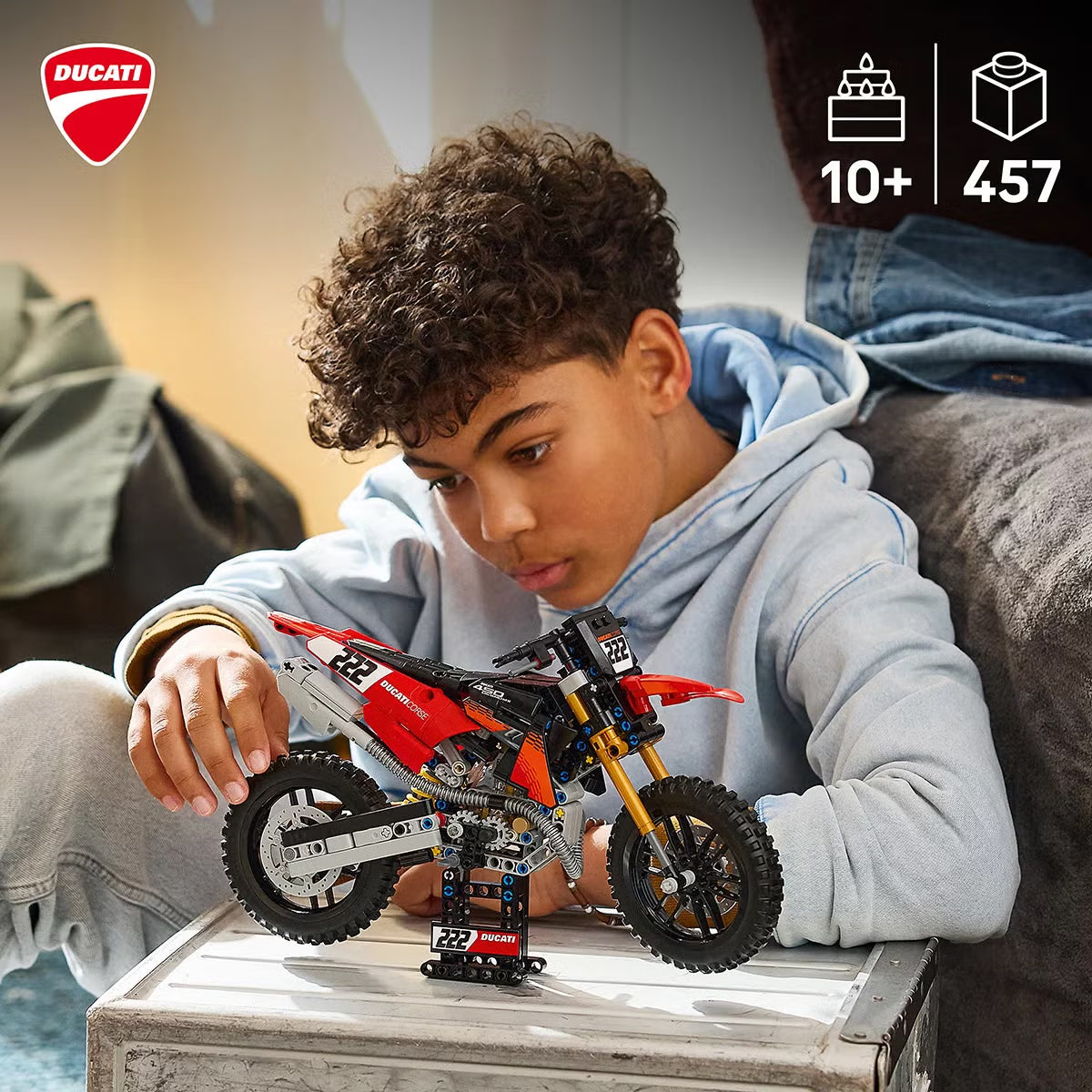 LEGO Technic Ducati Desmo450 MX Factory Motorcycle - Model 42238 (10+ Years)