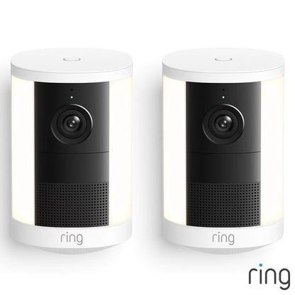 Ring Spotlight Cam (2nd Gen) - Battery White Security Camera - 2 Pack
