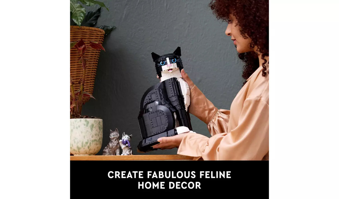 LEGO Ideas Tuxedo Cat Model Kit for Adults to Build 21349