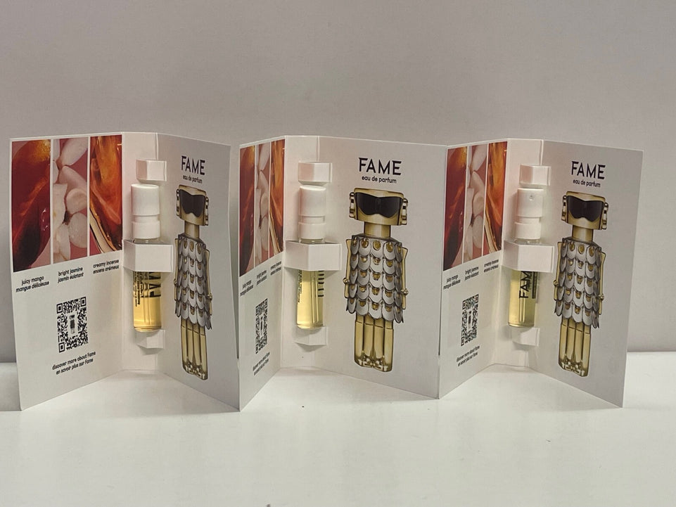 3X PACO RABANNE FAME 1.5ML EAU DE PARFUM SAMPLE SPRAY - Parfum For Woman