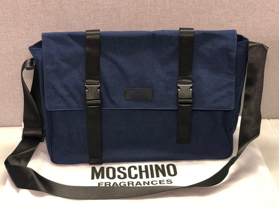 NEW Moschino Parfums Blue Satchel Travel / Work Weekend Shoulder Crossbody Bag 