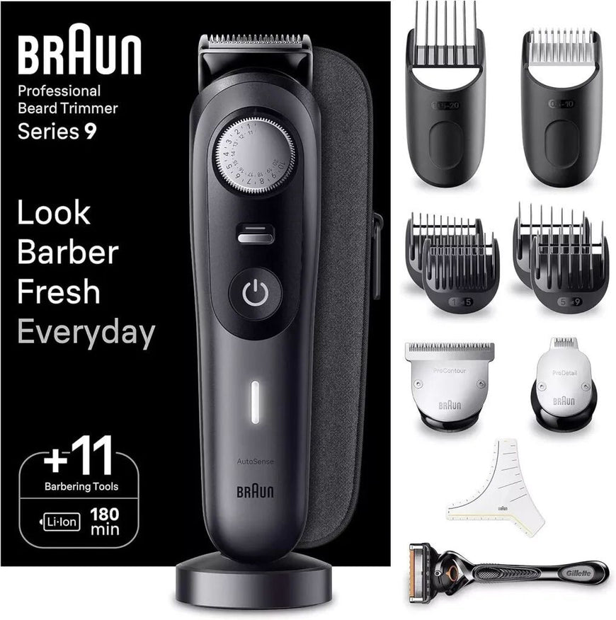 Braun Beard Trimmer Series 9 BT9441, Beard Trimmer Men Rechargeable Black