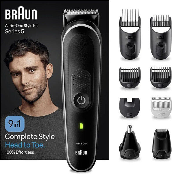 Braun All-in-One Style Kit Series 5 MGK5410, 9-in-1 Kit, Hair & Beard NEW