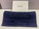 Christian Dior SAUVAGE SERVITTE Towel Dark Navy Blue Cotton 23x12 size