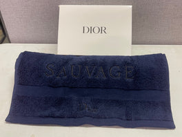Christian Dior SAUVAGE SERVITTE Towel Dark Navy Blue Cotton 23x12 size