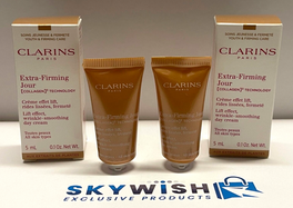 2x Clarins Extra-Firming Jour Wrinkle control firming day cream 5ml