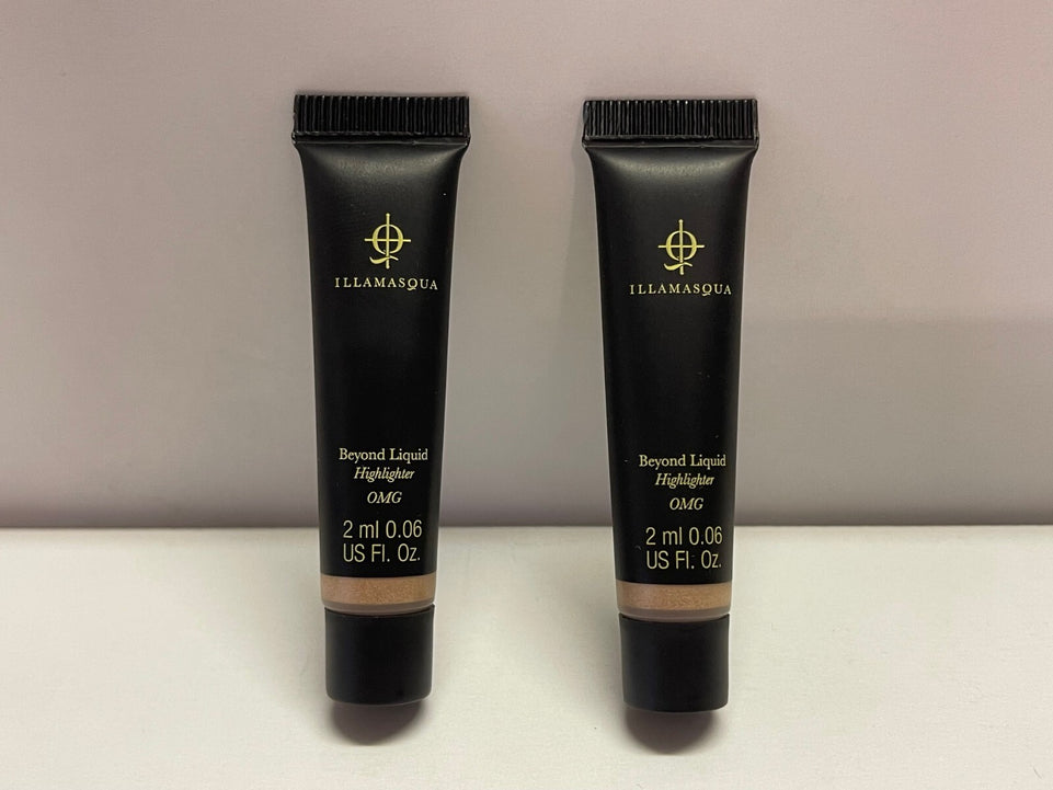 2x Illamasqua Beyond Liquid Highlighter Omg 2x 2ml =4ml Sample Size New